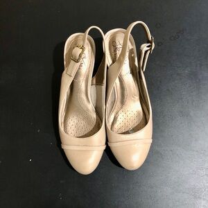 Beige Slingback Heels